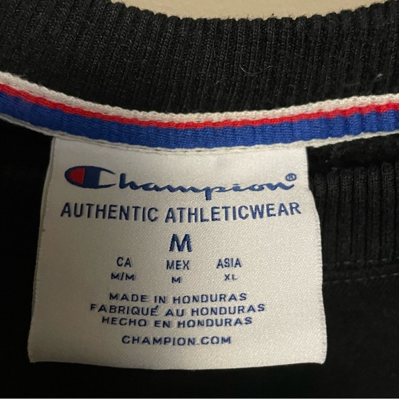 Champion Black Crewneck Sweatshirt Men’s Medium - Picture 8 of 11